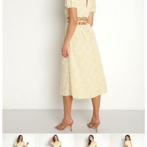 En Saison Cream Puff Sleeve Midi Sundress